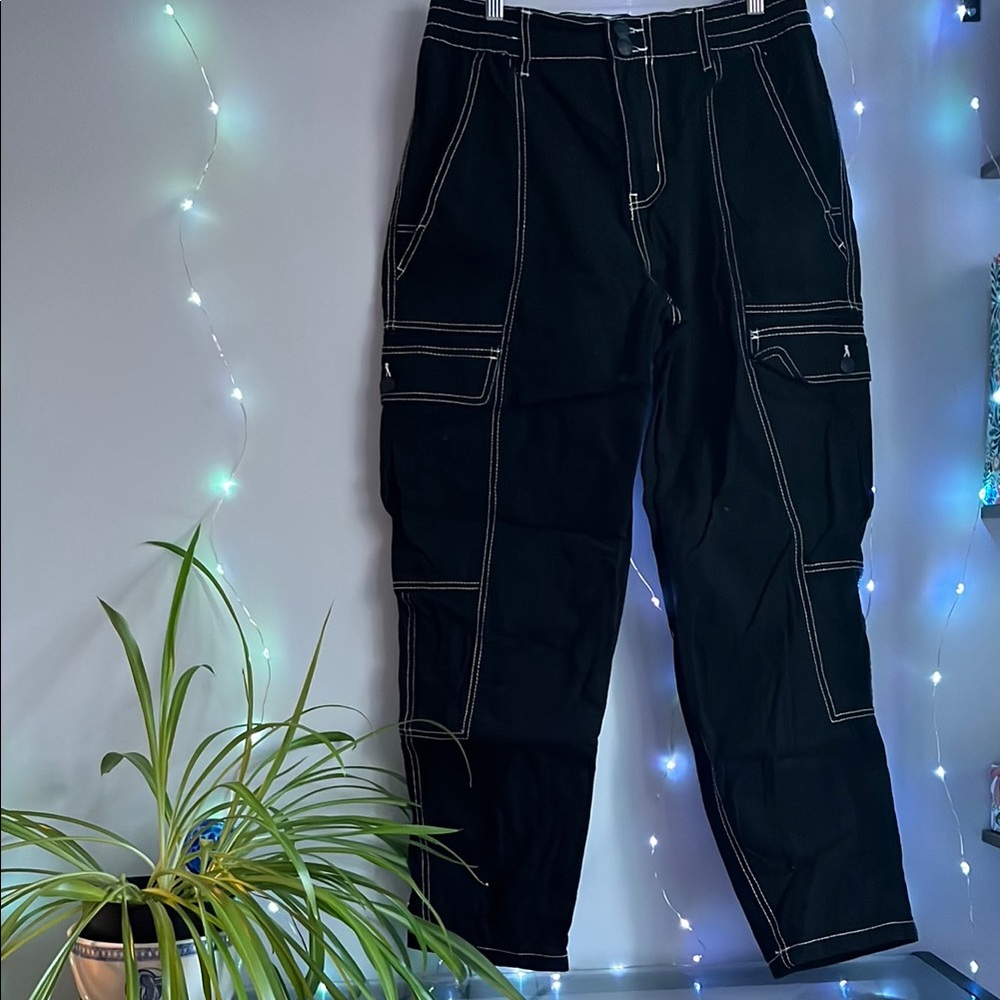 Bluenotes Black Cargo Pants Relaxed Fit